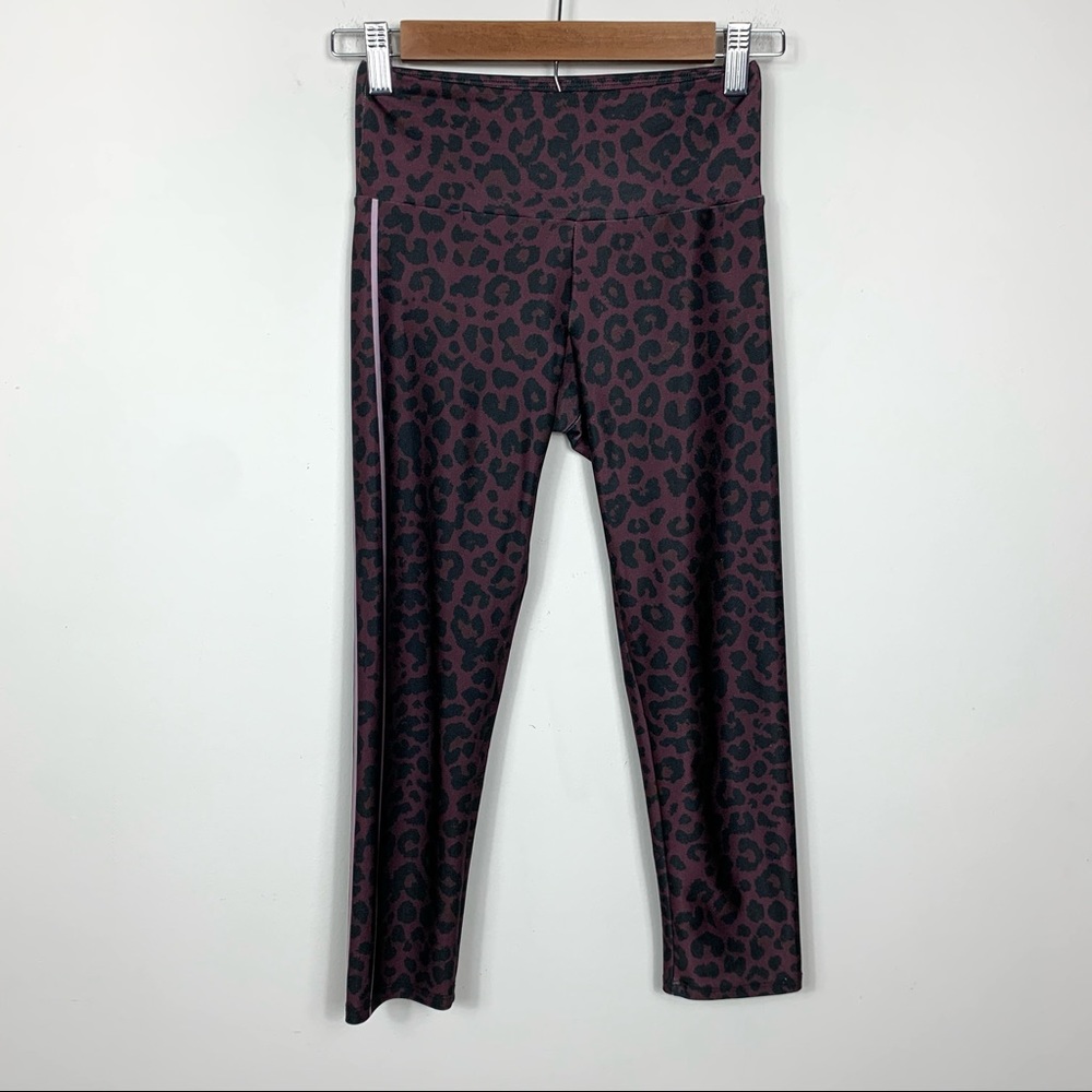 Goldsheep‎ Leggings XS Leopard Animal Burgundy